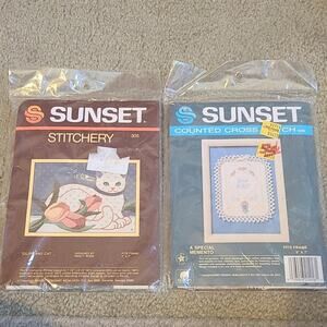 Vintage Sunset Stitchery Counted Cross Stitch Kits - New